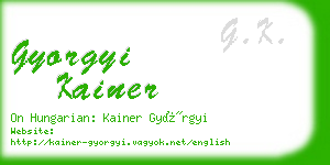 gyorgyi kainer business card